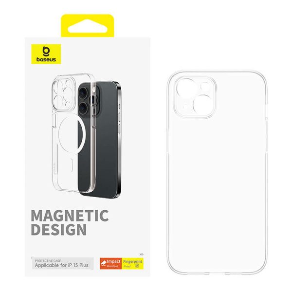 Magnetic Phone Case for iPhone 15 Plus Baseus OS-Lucent Series (Clear)