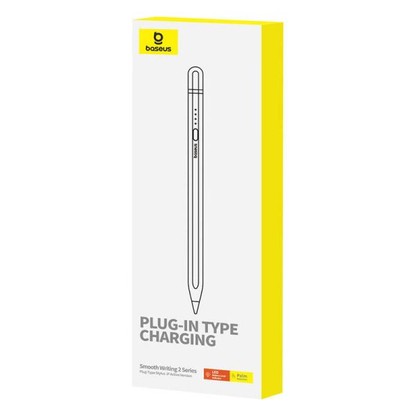 Active stylus Baseus Smooth Writing Series with plug-in charging, lightning (White)