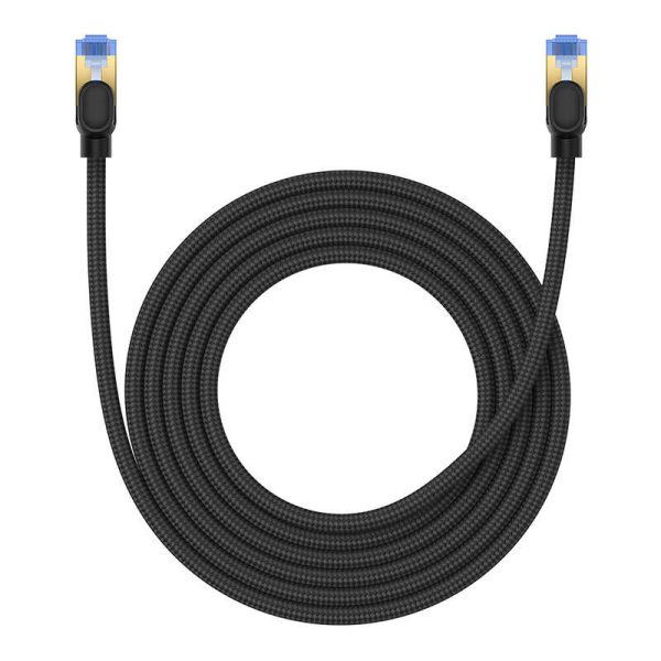 Braided network cable cat.7 Baseus Ethernet RJ45, 10Gbps, 3m (black)