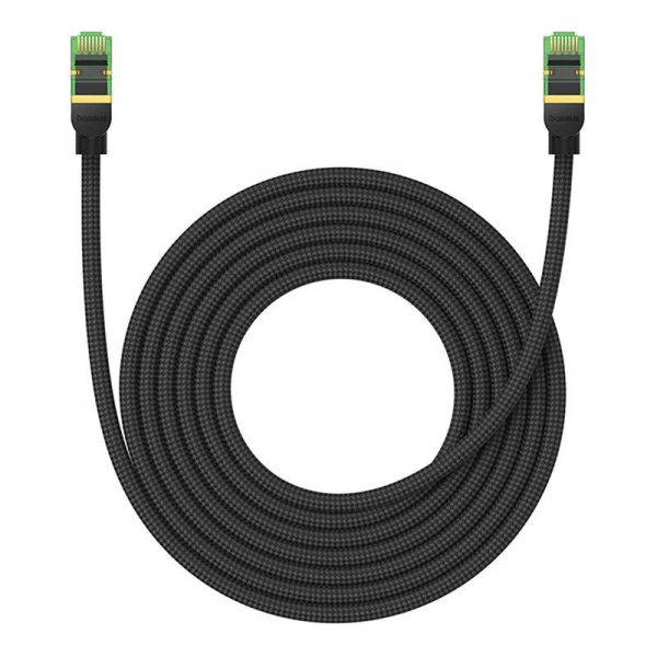 Braided network cable cat.8 Baseus Ethernet RJ45, 40Gbps, 5m (black)