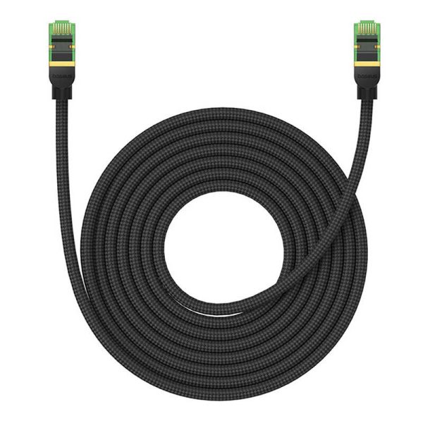 Braided network cable cat.8 Baseus Ethernet RJ45, 40Gbps, 8m (black)