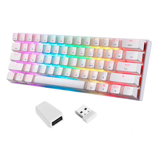 Wireless mechanical keyboard Motospeed SK62 White (blue switch)