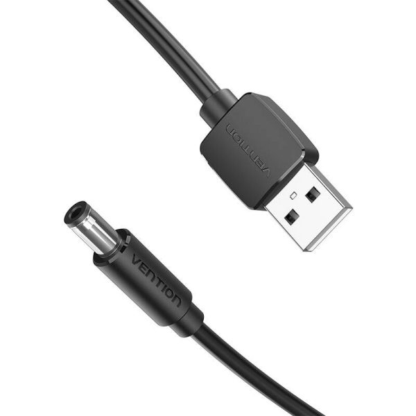 Power Cable USB 2.0 to DC 5.5mm Barrel Jack 5V Vention CEYBD 0,5m (black)