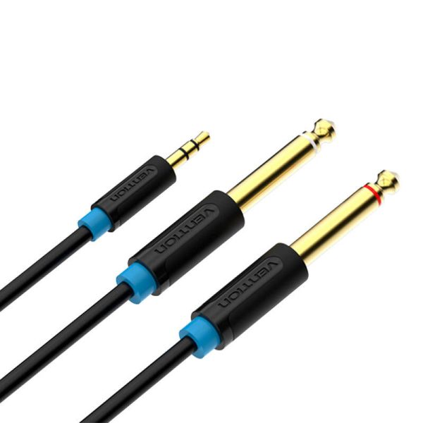 Audio Cable 3.5mm TRS to 2x 6.35mm Vention BACBF 1m (black)