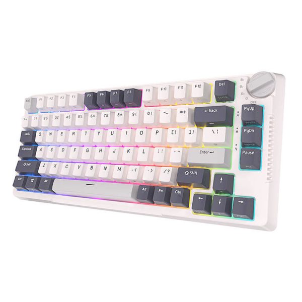 Mechanical keyboard Royal Kludge RKH81 RGB, Sky cyan switch (white)