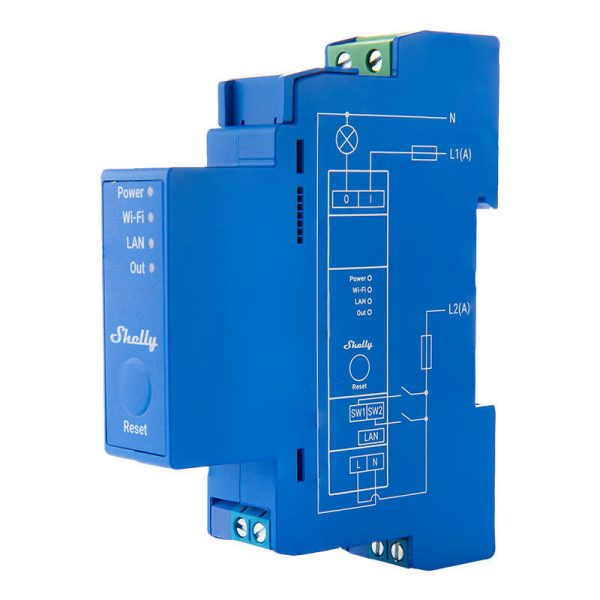 DIN Rail Smart Switch Shelly Pro 1 with dry contacts, 1 channe;