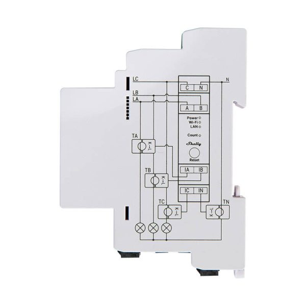 2-phase Energy Meter Shelly PRO 3EM 120A Wi-Fi