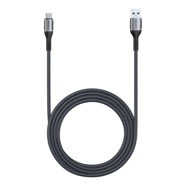 USB-A 3.1 to USB-C Fast charging cable Lention CB-ACE-6A1M, 6A, 10Gbps, 1m (black)