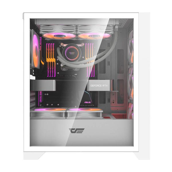 Computer case Darkflash DRX70 GLASS + 4 RGB fans (white)