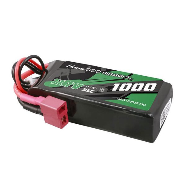 Gens ace 35C 1000mAh 3S1P 11.1V Airsoft Gun Lipo Battery with T Plug