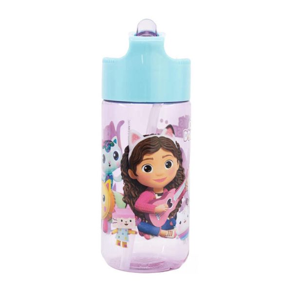 Water bottle with Straw for Kids STOR 21236 430 ml Gabby's Dollhouse (pink&blue)