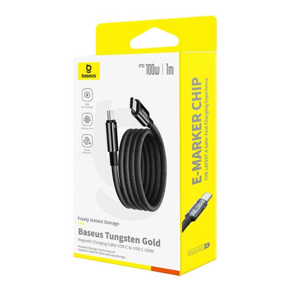 Baseus Tungsten Gold Charging Cable USB-C to USB-C 100W 1m (black)