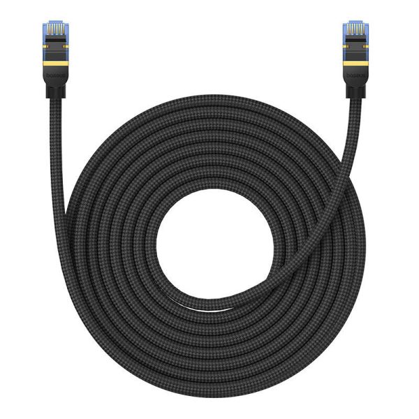 Braided network cable cat.7 Baseus Ethernet RJ45, 10Gbps, 10m (black)