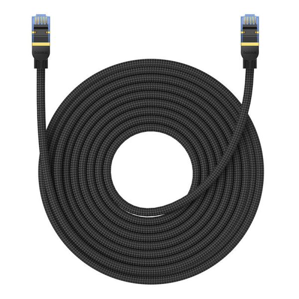 Braided network cable cat.7 Baseus Ethernet RJ45, 10Gbps, 15m (black)