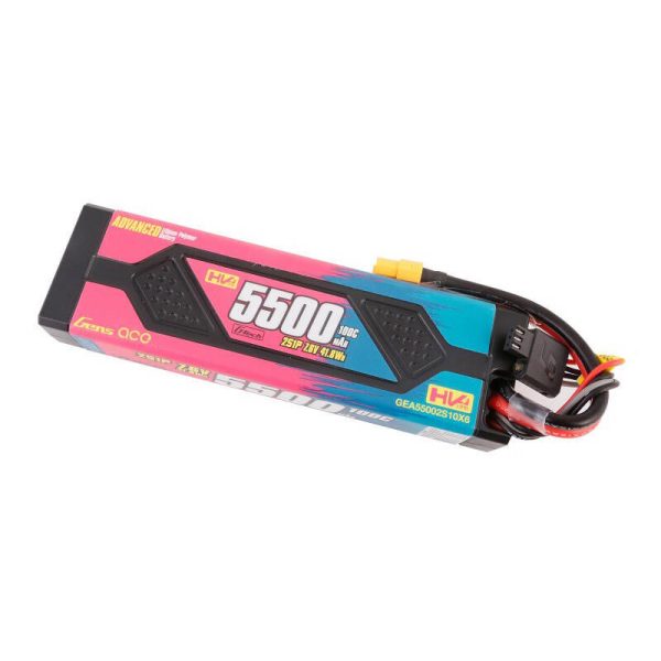 Gens ace Advanced 5500mAh 7.6V 100C 2S1P HardCase Lipo Battery Pack with XT60