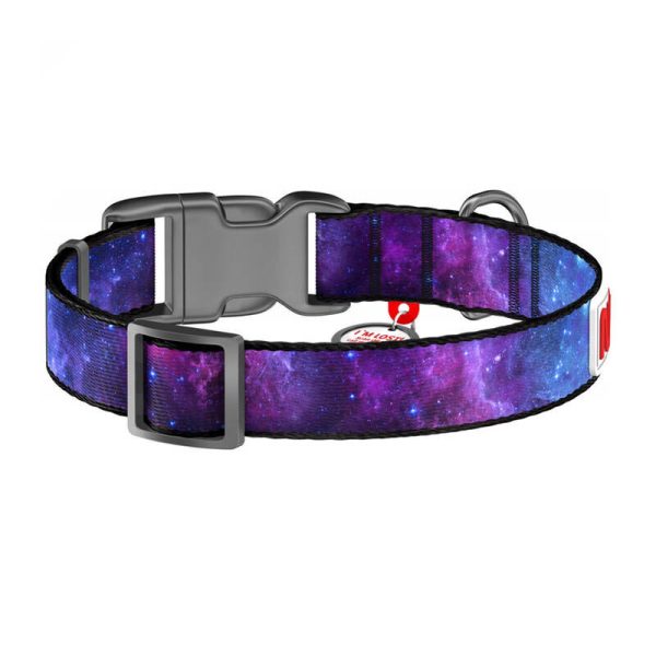 Waudog "NASA21" nylon dog collar with QR code, size s, width 15 mm