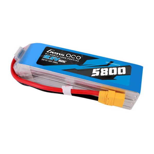 Gens ace 5800mAh 60C 18.5V 5S1P Lipo Battery Pack with XT90 plug