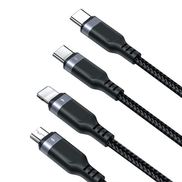 Cable Multi-Use Series 3w1 Joyroom USB-A - Lightning / USB-C / micro USB 1.2 m S-A18 (czarny)