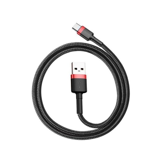 Baseus Cafule USB-C 3A 0.5m (Rood+Zwart) kabel