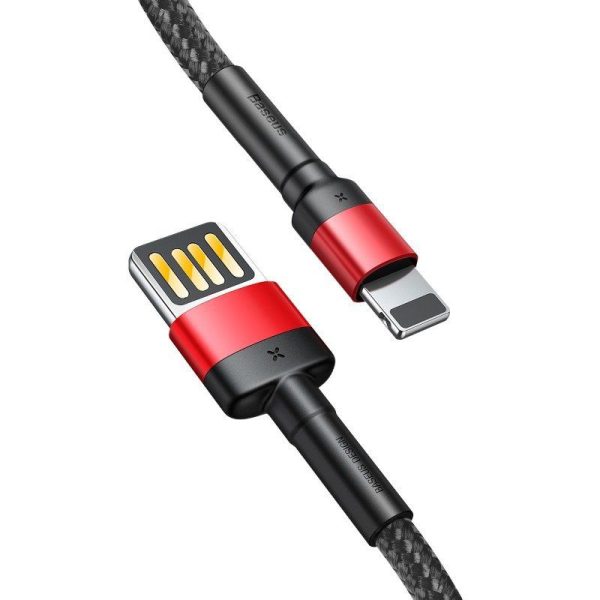 Baseus Cafule USB Lightning Kabel 2,4A 1m (Zwart+Rood)