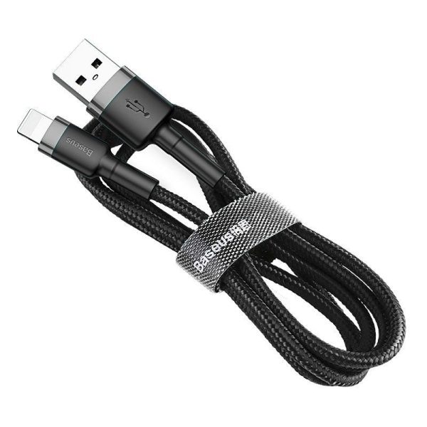 Baseus Cafule USB Lightning Kabel 2.4A 0.5m (Grijs + Zwart)