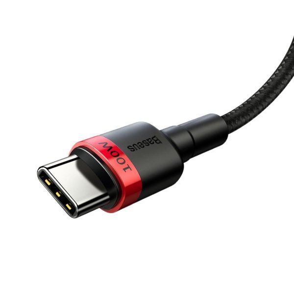 Baseus Cafule PD2.0 100W Flash Opladen USB Voor Type-C Kabel (20V 5A) 2m Rood+Zwart