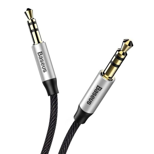 Baseus Yiven Audio Cable mini jack 3,5mm AUX, 1m (Black+Silver)