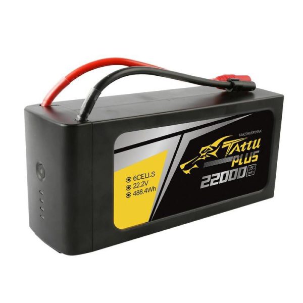 Tattu Plus 22000mAh 22.2V 25C 6S1P AS150+XT150 LiPo Battery