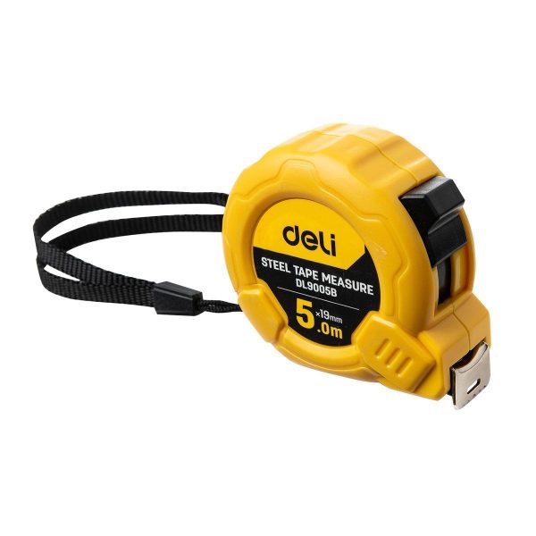 Deli Tools EDL9005B Steel 5m/19mm Measuring Tape (Yellow)