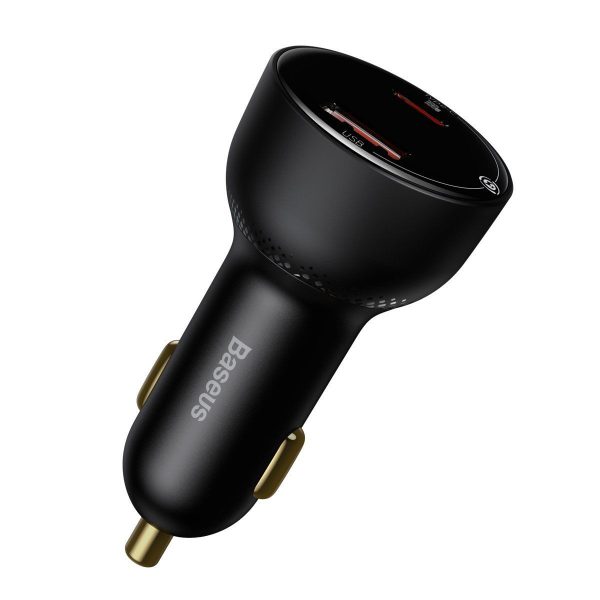 Baseus Superme Car Charger with USB, USB-C, and 100W Output (Black)