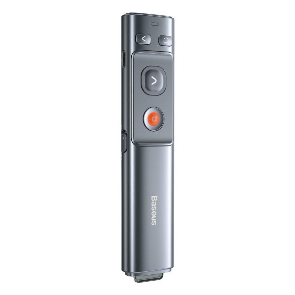 Baseus Gray Multifunctional Remote Control with Laser Pointer for Presentations, Orange Dot Edition