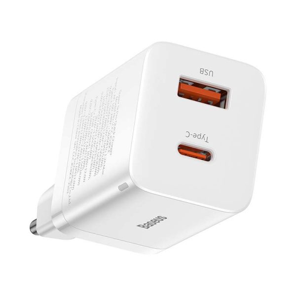 Baseus Super Si Pro 30W Quick Charge USB + USB-C (White)