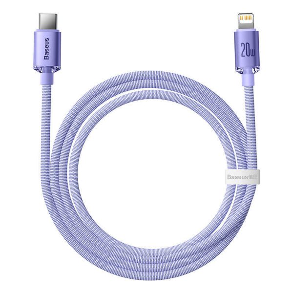 Baseus Crystal Shine USB-C to Lightning 20W PD Cable, 1.2m (Purple)