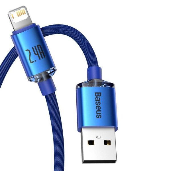 Baseus Crystal Shine USB-Lightning Cable, 2.4A, 2m (Blue)