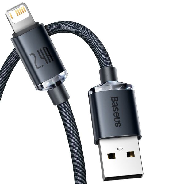 Baseus Crystal Shine USB-to-Lightning Cable, 2.4A, 2m (Black)