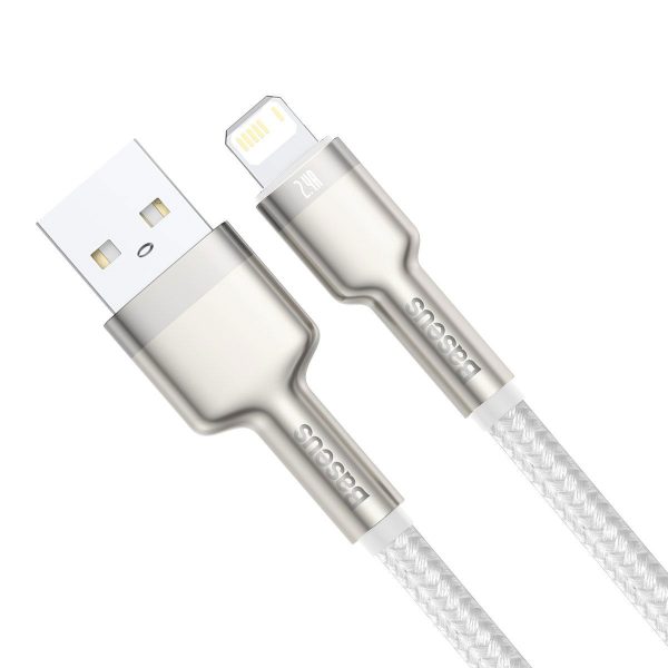 USB cable for Lightning Baseus Cafule, 2.4A, 1m (white)