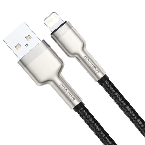 USB cable for Lightning Baseus Cafule, 2.4A, 2m (black)