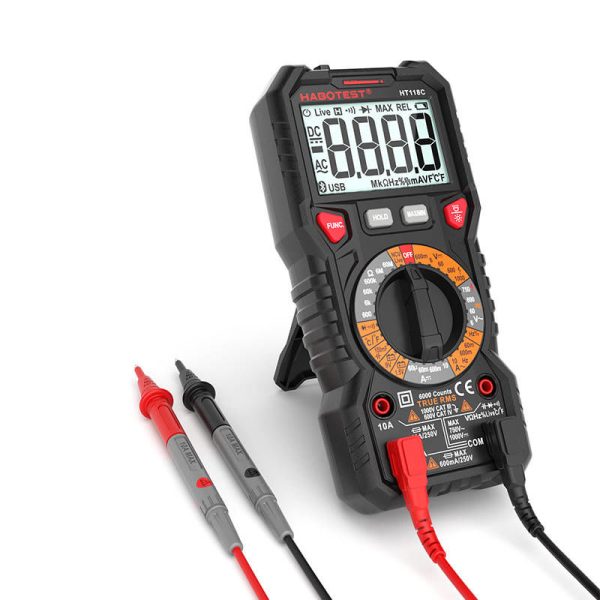 Digital Multimeter with Flashlight Habotest HT118C, True RMS, NCV, battery testing