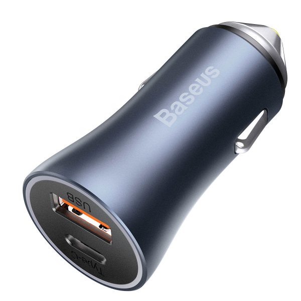 Baseus Golden Contactor Pro car charger, 2x USB, 40W (gray)