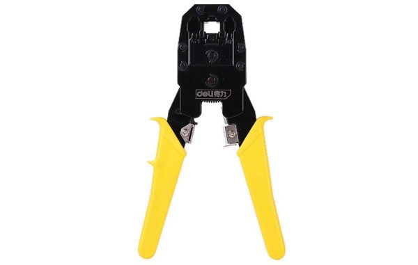 Ethernet Crimper 4/6/8P RJ45/RJ14/RJ12/RJ9 Deli Tools EDL2468 (yellow)