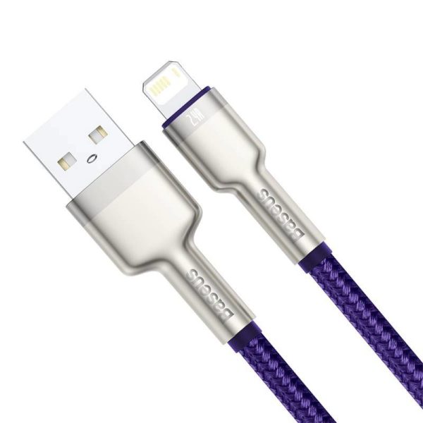 USB cable for Lightning Baseus Cafule, 2.4A, 1m (purple)