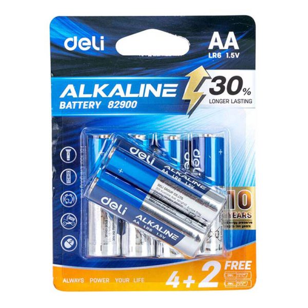 Alkaline batteries Deli  AA LR6 4+2 pcs