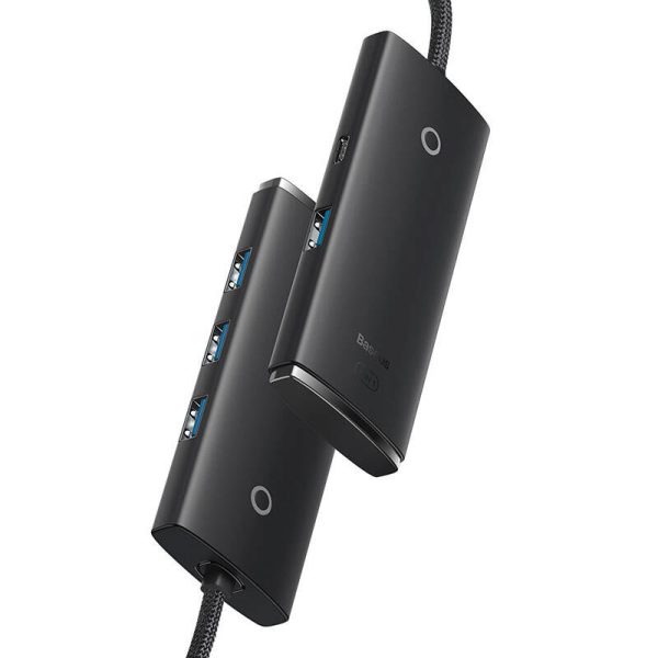 Baseus Lite Series Hub 4in1 USB to 4x USB 3.0, 25cm (Black)