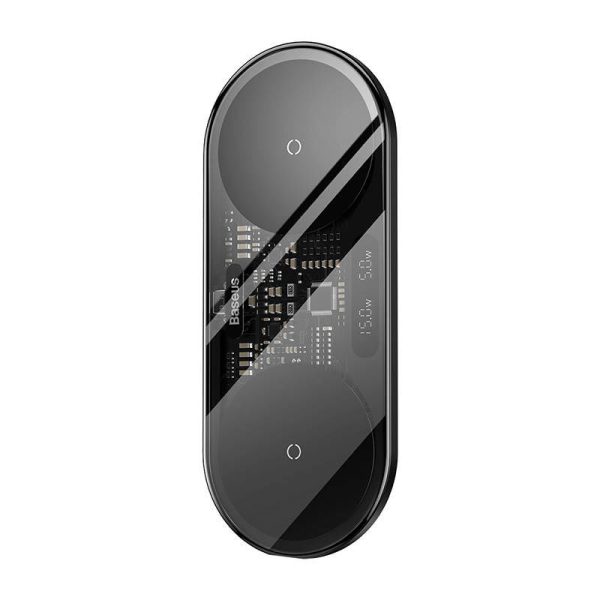 Dual Qi wireless charger Baseus Digital LED Display, 20W