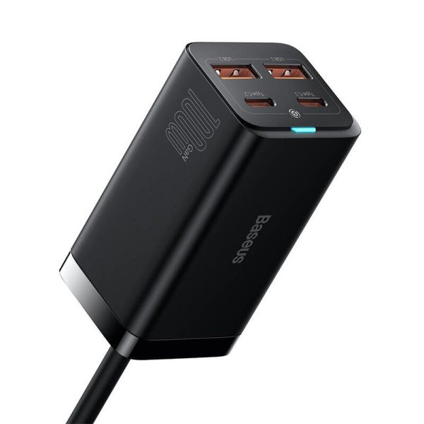 Baseus GaN3 Pro wall charger 2xUSB-C + 2xUSB, 100W (black)