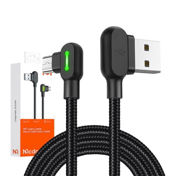 USB to Micro USB Cable Mcdodo CA-5280 LED, 3m (Black)