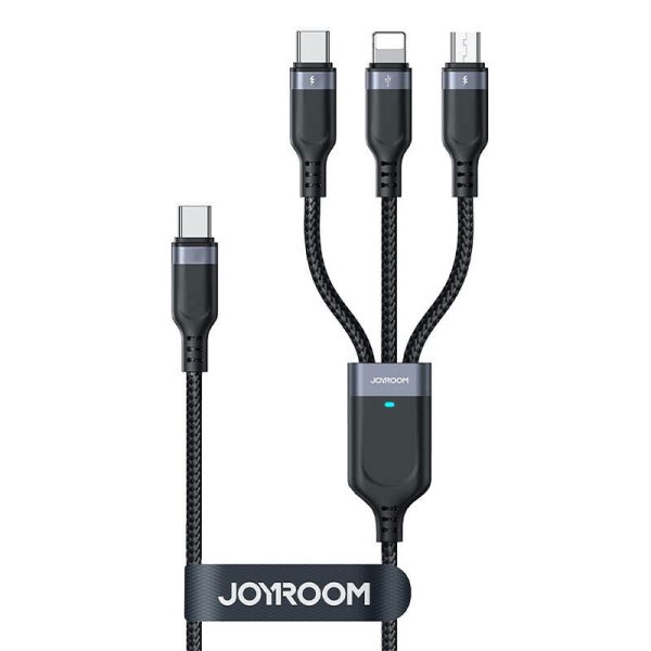 Cable Multi-Use Series 3w1 Joyroom USB-A - Lightning / USB-C / micro USB 1.2 m S-A18 (czarny)