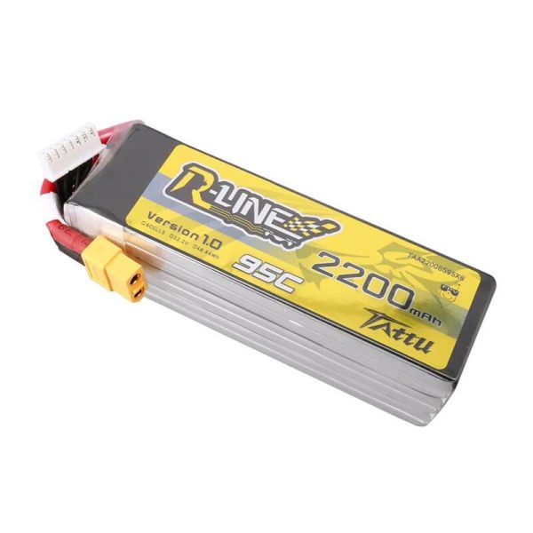 Lipo Tattu R-Line 22.2V 2200mAh 6S 95C battery with XT60 connector