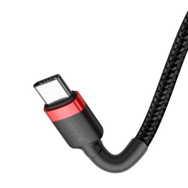 Baseus Cafule USB-C PD 2.0 QC 3.0 60W 2m (Zwart+Rood) Kabel