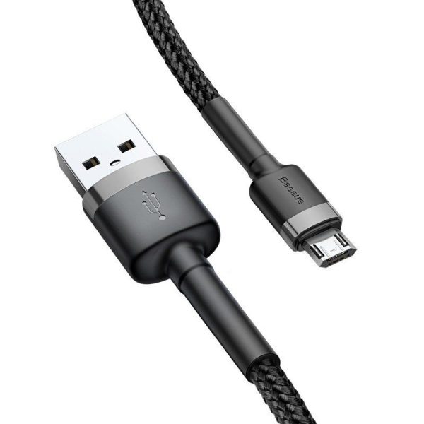 Baseus Cafule USB-kabel voor Micro 2A 3m Grijs+Zwart